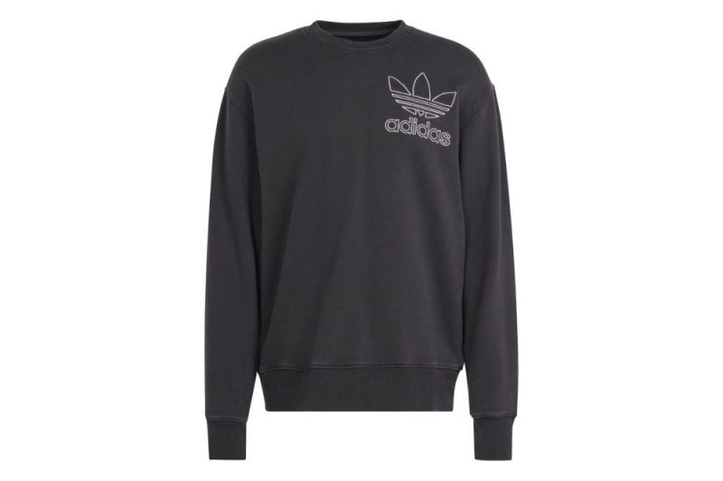 adidas adicolor outline trefoil sweatshirt schwarz iu2350 01