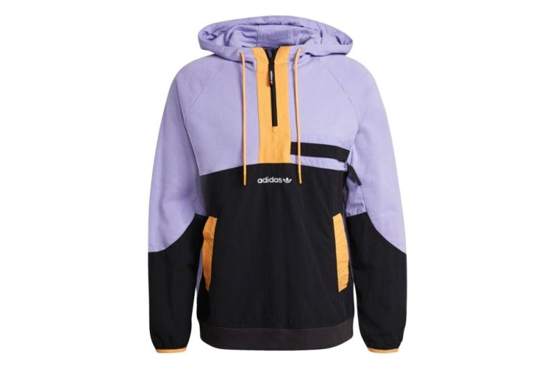 adidas adventure colorblock half zip sweat hoodie violett gn2366