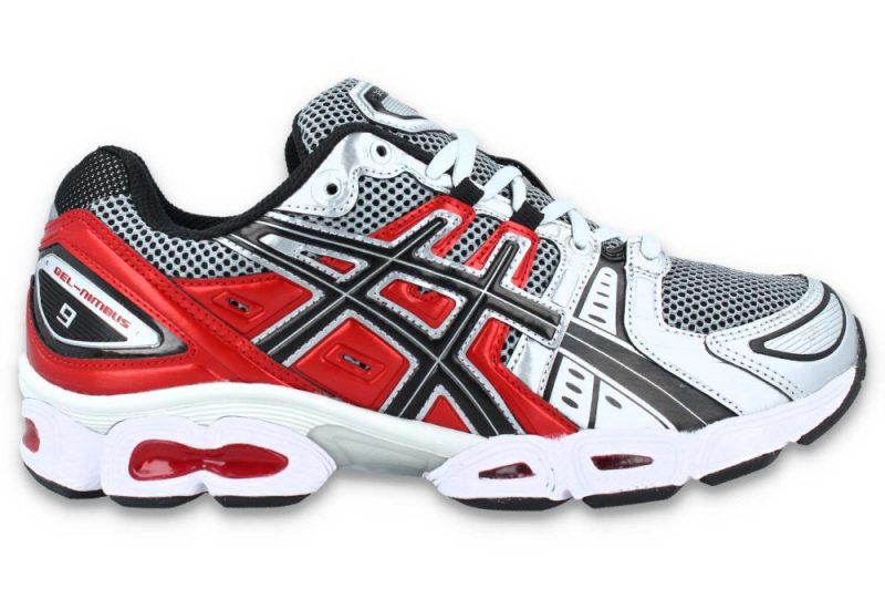 asics gel nimbus 9 silber rot 1201a424 020 01