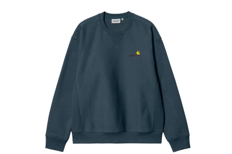 carhartt wip american script sweat graublau i025475 0r xx 03 ore 1