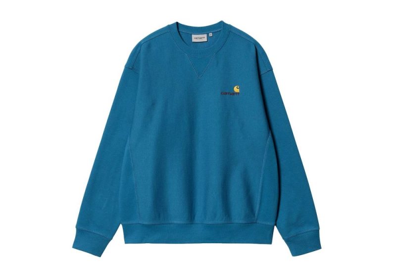 carhartt wip american script sweatshirt blau i025475 1d6 xx 03 amalfi 01