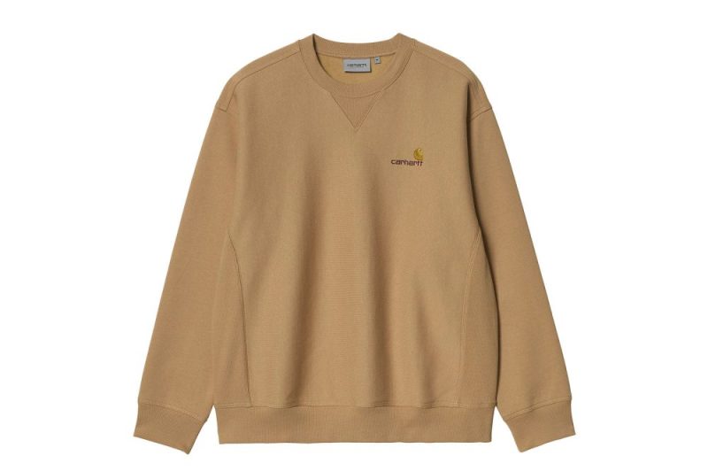 carhartt wip american script sweatshirt braun i025475 07e xx 03 01