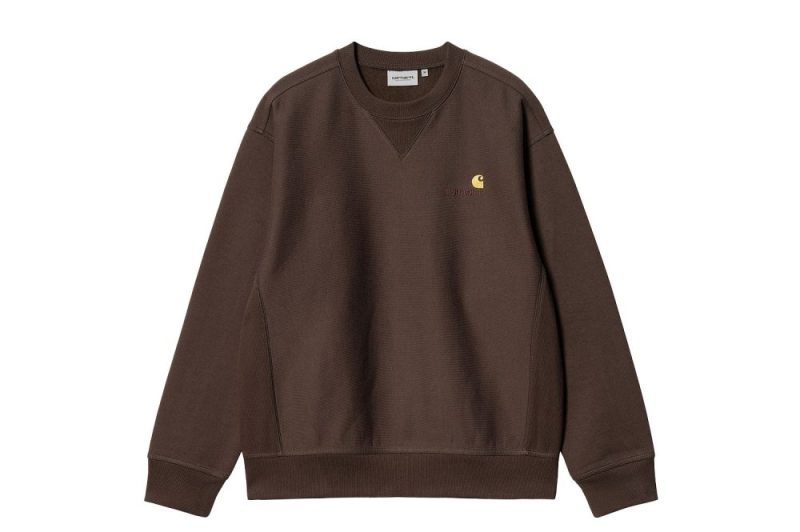 carhartt wip american script sweatshirt braun i025475 47 xx 03 01