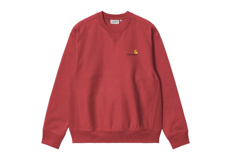 carhartt wip american script sweatshirt rot i025475 002 xx 03 01