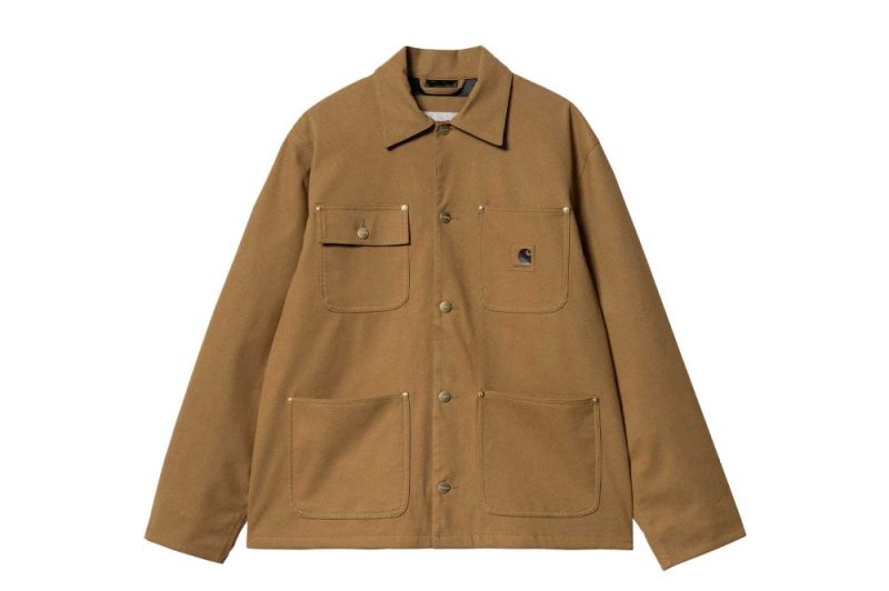 carhartt wip artificial suede michigan coat braun i033717 hz xx 03 01