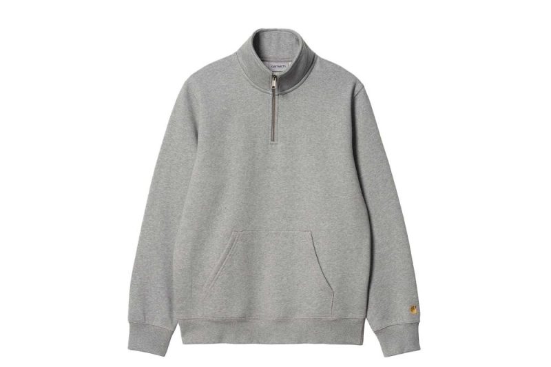 carhartt wip chase neck zip sweat grau i027038 00m xx 03 01