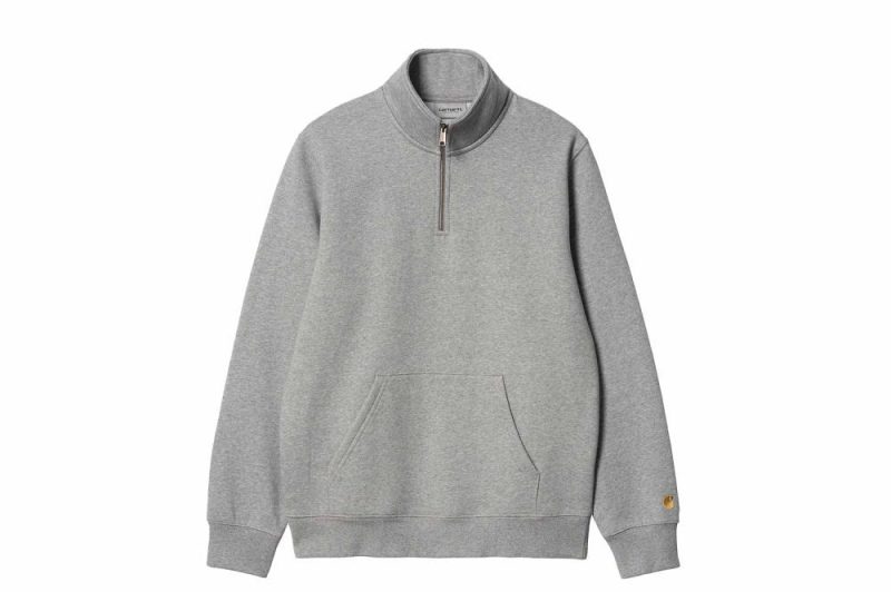 carhartt wip chase neck zip sweat grau i033665 00m xx 03 01