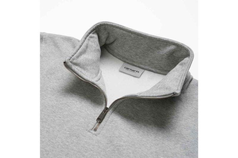 carhartt wip chase neck zip sweat grau i033665 00m xx 03 03