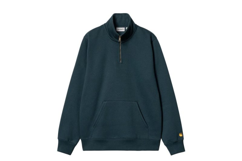 carhartt wip chase neck zip sweat gruen i033665 2d0 xx 03 01