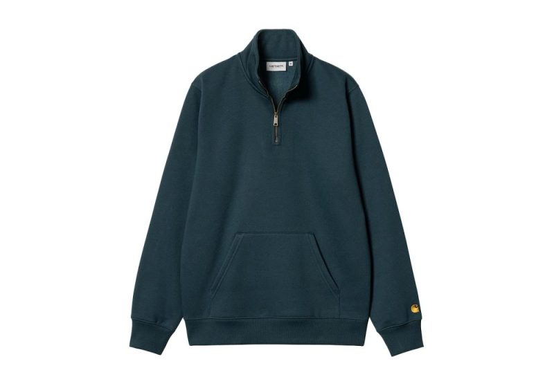 carhartt wip chase neck zip sweat gruen i033665 2d0 xx 03 03