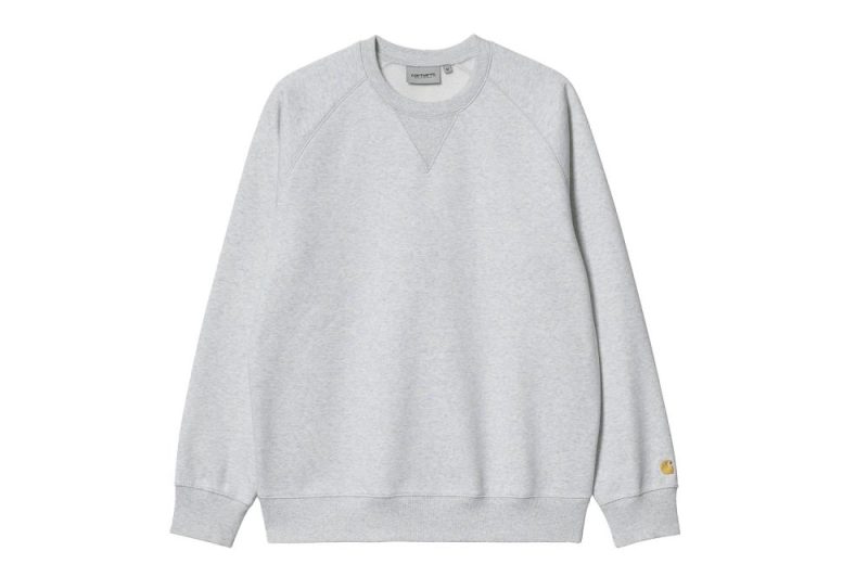 carhartt wip chase sweatshirt grau i026383 00j xx 03 ash heather gold 01