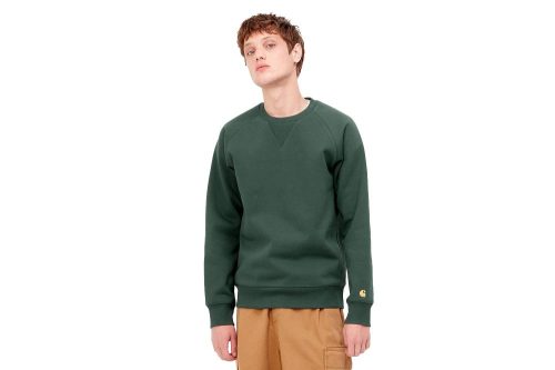 carhartt wip chase sweatshirt gruen i026383 0xx xx 03 03