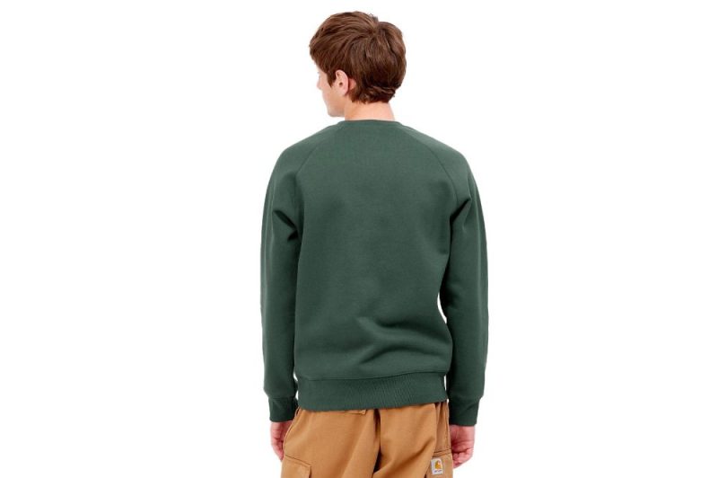 carhartt wip chase sweatshirt gruen i026383 0xx xx 03 04