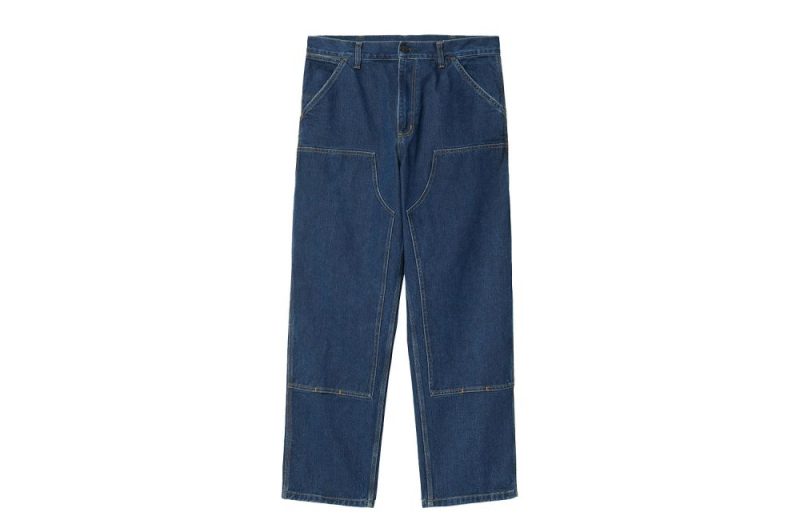 carhartt wip double knee pant blau i032699 01 06 30 01