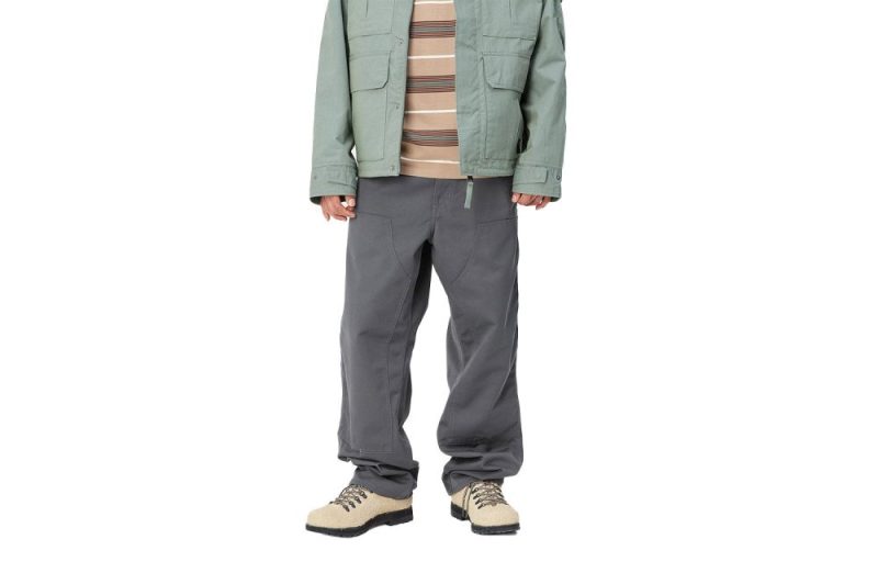 carhartt wip double knee pant grau i032963 1cq 02 32 03