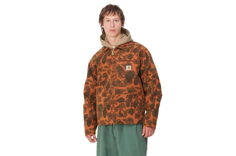 carhartt wip duck detroit jacket orange i034281 2fa gd 03 camo duck green 5