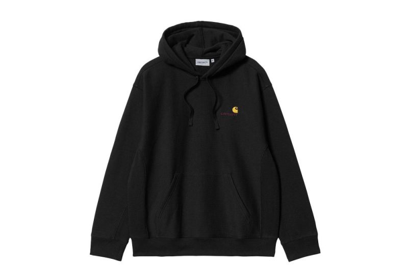 carhartt wip hooded american script sweat schwarz i028279 89 xx 03 01