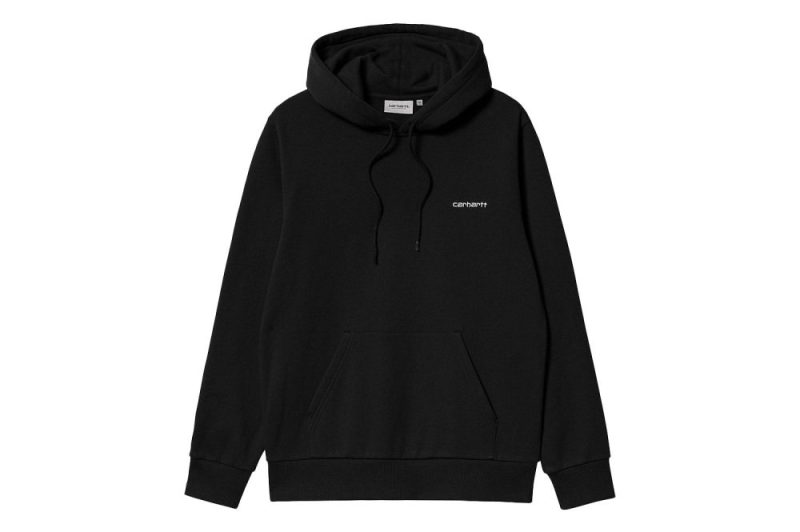 carhartt wip hooded american script sweat schwarz i031243 0d2 xx 03 black 1