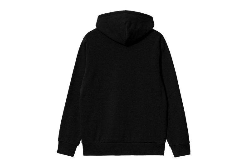 carhartt wip hooded american script sweat schwarz i031243 0d2 xx 03 black 2