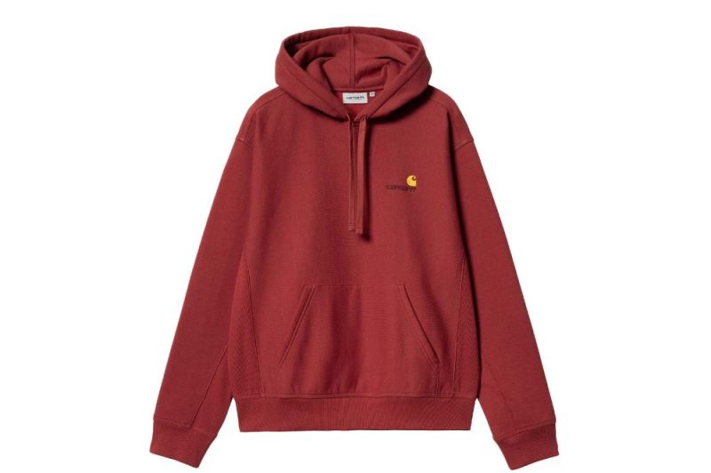 carhartt wip hooded american script sweatshirt rot i028279 002 xx 03 01