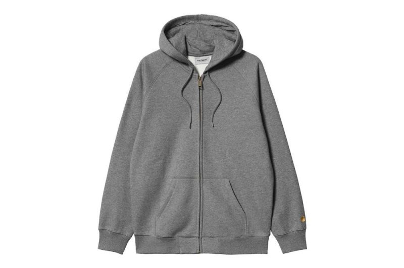 carhartt wip hooded chase jacket dunkelgrau i033664 00c xx 03 01