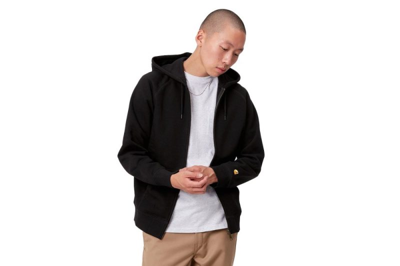 carhartt wip hooded chase jacket schwarz i033664 00f xx 03 05