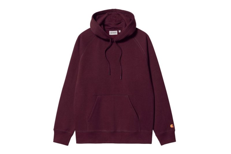 carhartt wip hooded chase sweat weinrot i026384 1qy xx 03 01