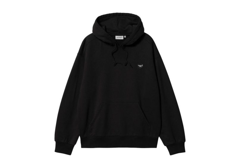 carhartt wip hooded heart patch sweat schwarz i032450 89 xx 03 black 1