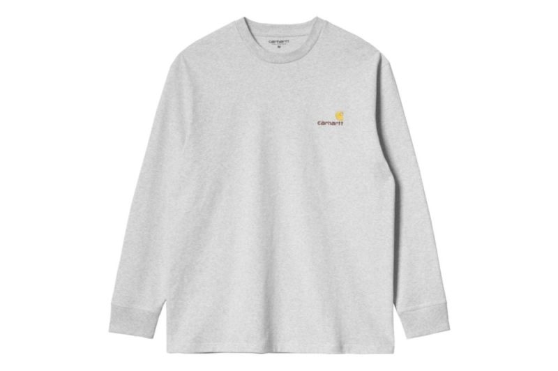 carhartt wip l s american script t shirt grau i029008 482 00 03