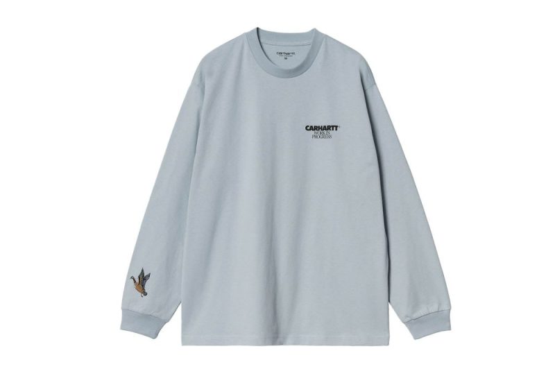 carhartt wip l s ducks t shirt graublau i033663 0w9 xx 03 01