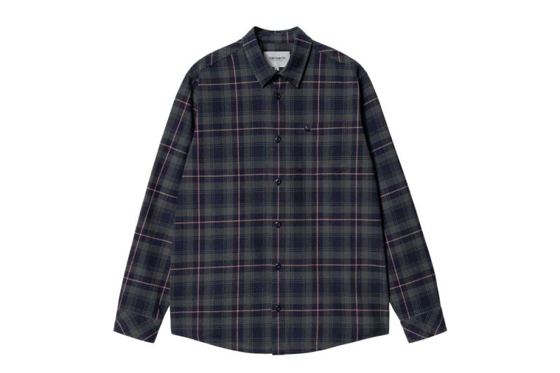 carhartt wip l s lermond shirt gruen i030802 13j xx 03 juniper 1