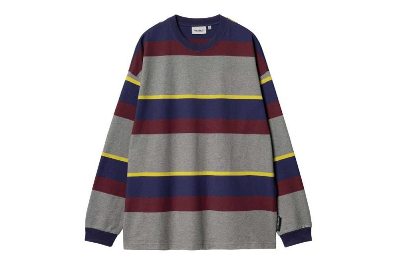 carhartt wip l s sundling grau blau bordeaux i033928 2c7 xx 03 sundling stripe aura 1