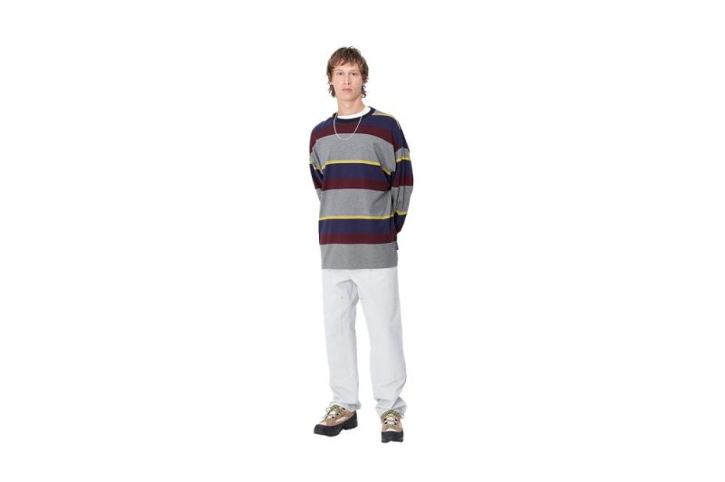 carhartt wip l s sundling grau blau bordeaux i033928 2c7 xx 03 sundling stripe aura 5