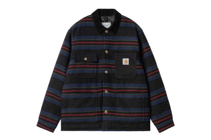 carhartt wip oregon jacket schwarz i032272 1pi xx 03 starco stripe black 1