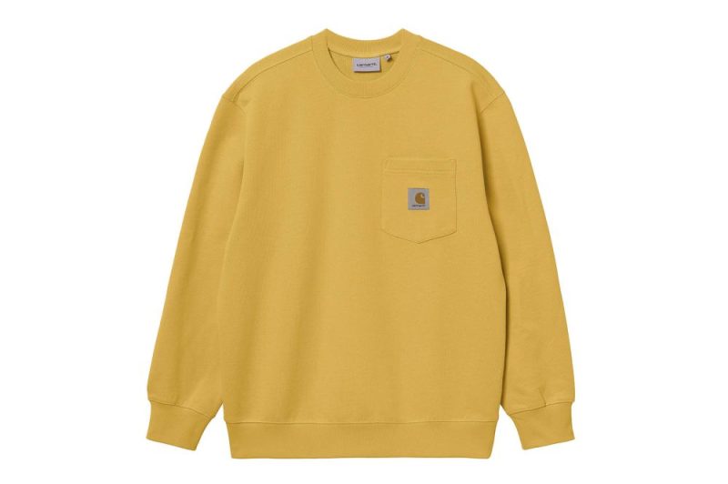 carhartt wip pocket sweatshirt gelb i027681 0no xx 03 01