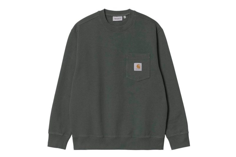 carhartt wip pocket sweatshirt gruen i027681 0nv xx 03 01