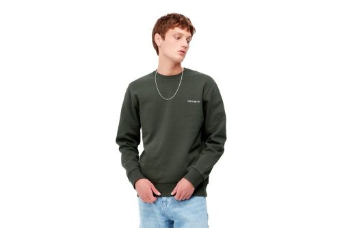 carhartt wip script embroidery sweat i031242 12g xx 03 boxwood 3