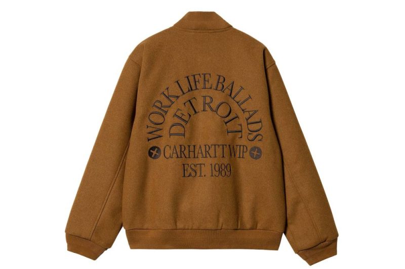 carhartt wip work varsity bomber braun i032435 1nf xx 03 deep h brown 2