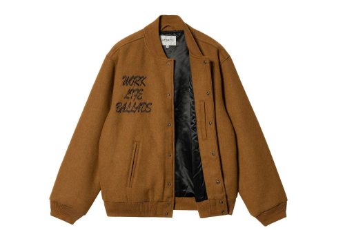 carhartt wip work varsity bomber braun i032435 1nf xx 03 deep h brown 3