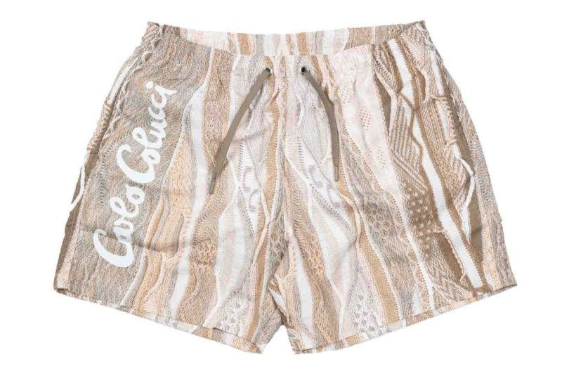 carlo colucci allover badeshorts beige c3724 251 1