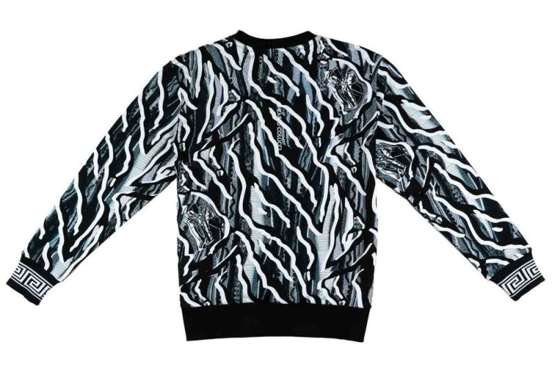 carlo colucci alloverprint sweatshirt schwarz weiss c5058 202 02