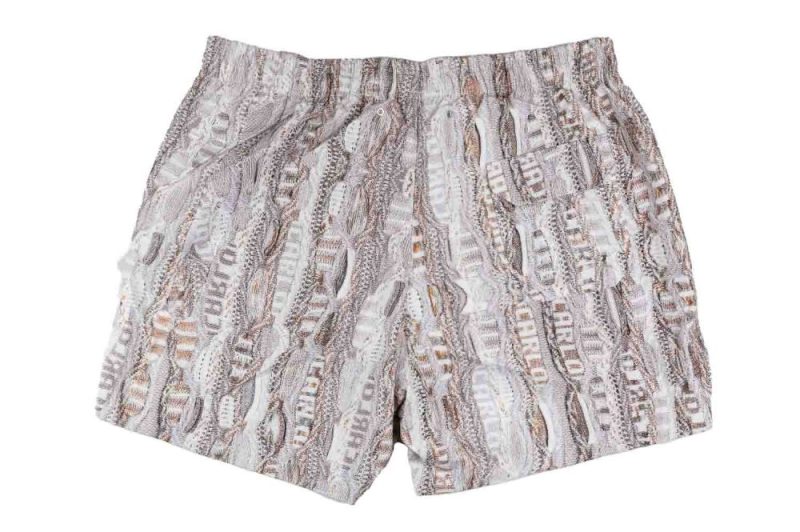 carlo colucci badeshorts mit strickmuster grau braun c3340 581 02