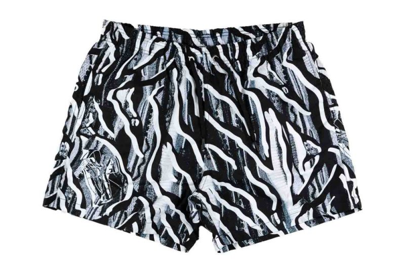 carlo colucci badeshorts mit strickmusterdruck schwarz grau c3343 202 01