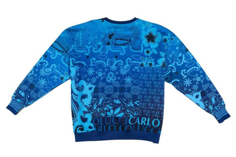 carlo colucci bandana oversize sweatshirt blau c5060 101 02