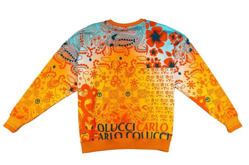 carlo colucci bandana oversize sweatshirt orange c5060 191 02