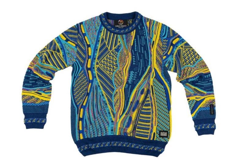 carlo colucci carlo pullover blau multi c9810 101