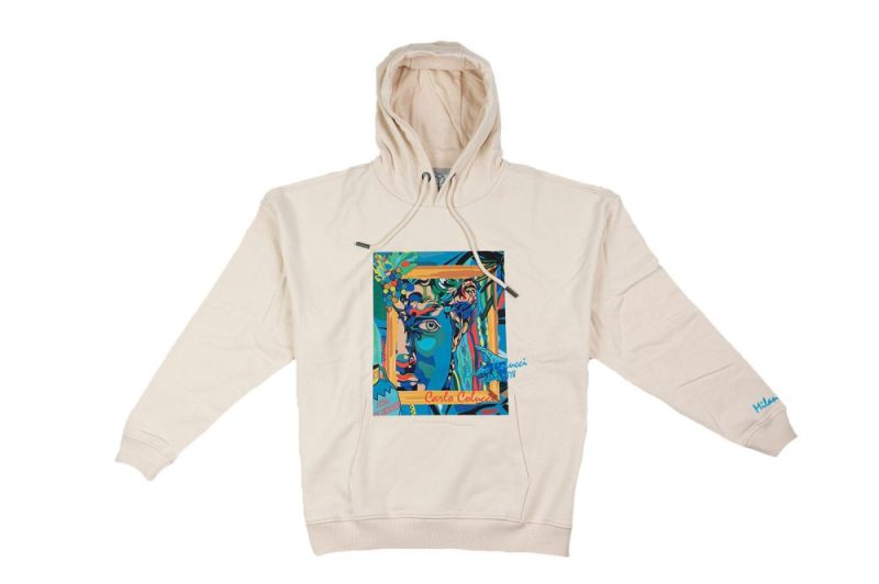 carlo colucci hoodie gallery art beige c6320 581 1