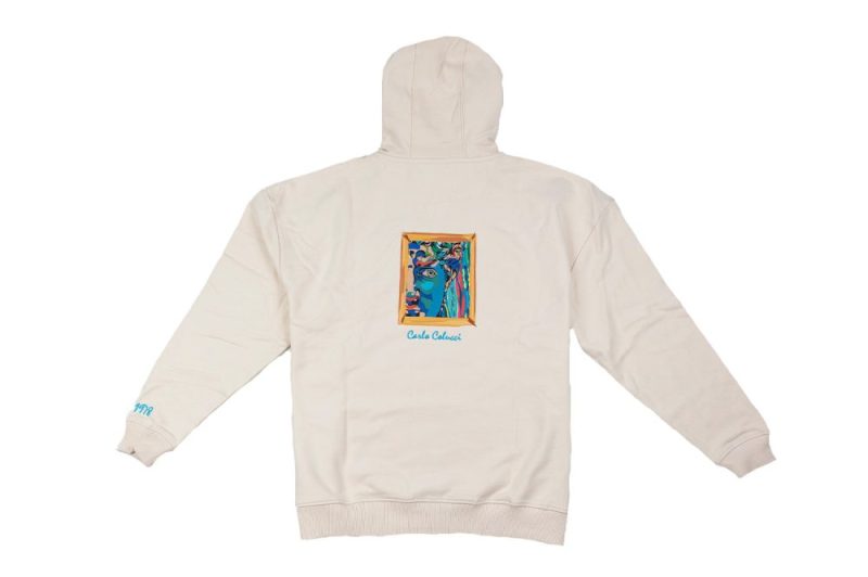 carlo colucci hoodie gallery art beige c6320 581 2