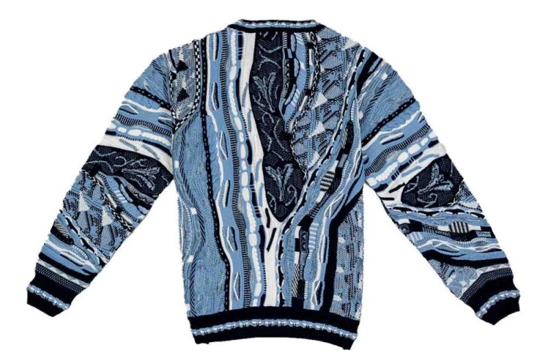 carlo colucci jacquard pullover blau c11702 101 02