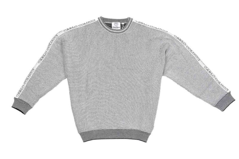 carlo colucci parallelo sweat schwarz weiss c8406 59 1